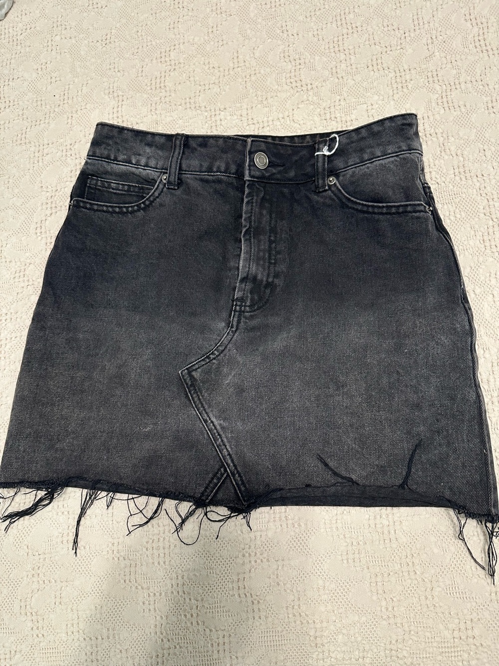Forever 21 Black Faded Denim Skirt